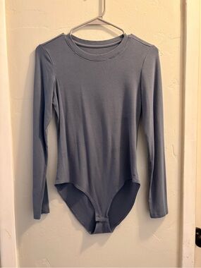 Dusty Blue Bodysuit with Snap Closure